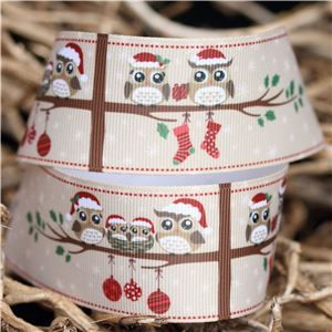 Christmas Owl Ribbon - Tree Branch